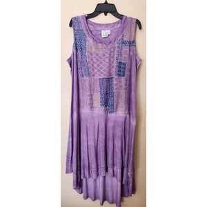 Parsley & Sage Purple Reign" Whimsical Boho Chic Tiered Tunic Dress Sz M NWT